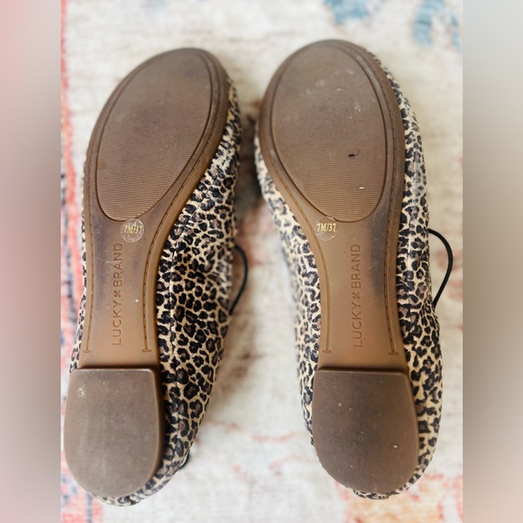 Lucky Brand Leopard Flats with Elastic Lace - Picture 3 of 3